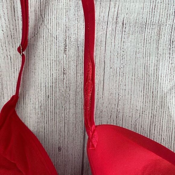 Victoria’s Secret women 34D push up without padding 2 hook bra red - Picture 7 of 8
